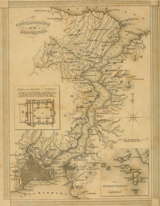 BOOK PLATE Map Const Bosph Constantinople Allom 1839 IArch DL CSG 050212.PNG