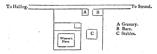ILLUSTRATION Whornes Place Plan Bibliotheca Topographica Brit Thorpe J VI 2 1783 P31.PNG