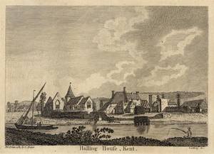 ENGRAVING Halling Hall Kent Lowry 1786.jpg