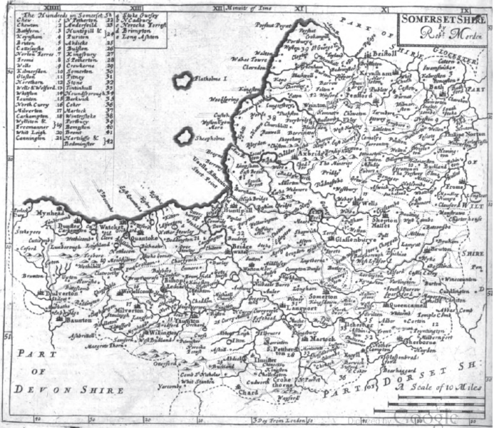 File:MAP PLATE Somersetshire New Descrip & State Of E Morden R 1704 2ndED Betwpp70&71 DL CSG 010112.PNG