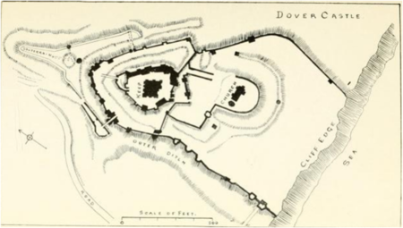 PLATE Plan Of Dover Castle Memorials Of Old Kent Ditchfield PH Clinch G 1907 BetwP160P161.png