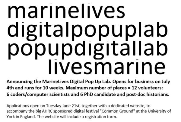 Announcing MarineLives Digital Pop Up Lab